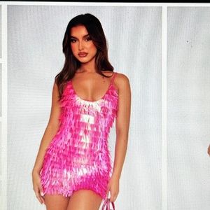 Hot Pink Iridescent Party Dress